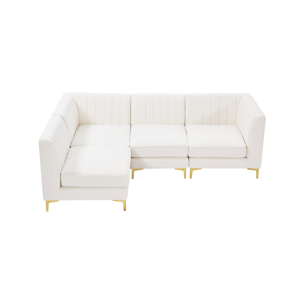 Alina Cream Velvet Modular Sectional