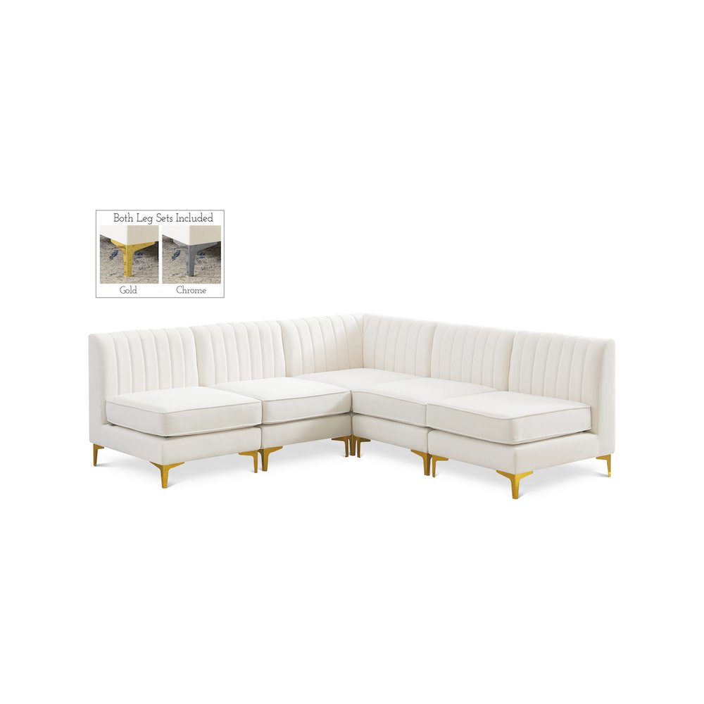 Alina Cream Velvet Modular Sectional