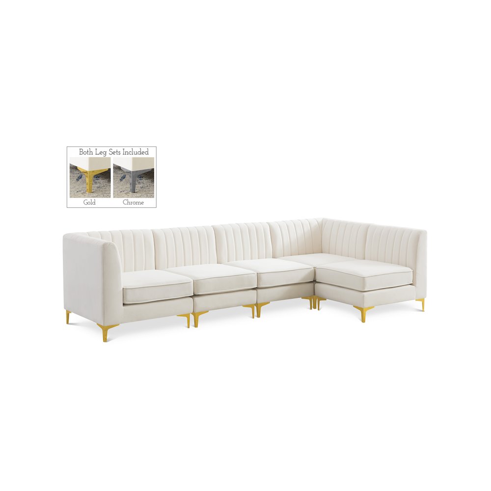 Alina Cream Velvet Modular Sectional