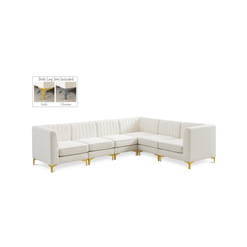 Alina Cream Velvet Modular Sectional