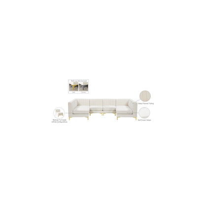 Alina Cream Velvet Modular Sectional
