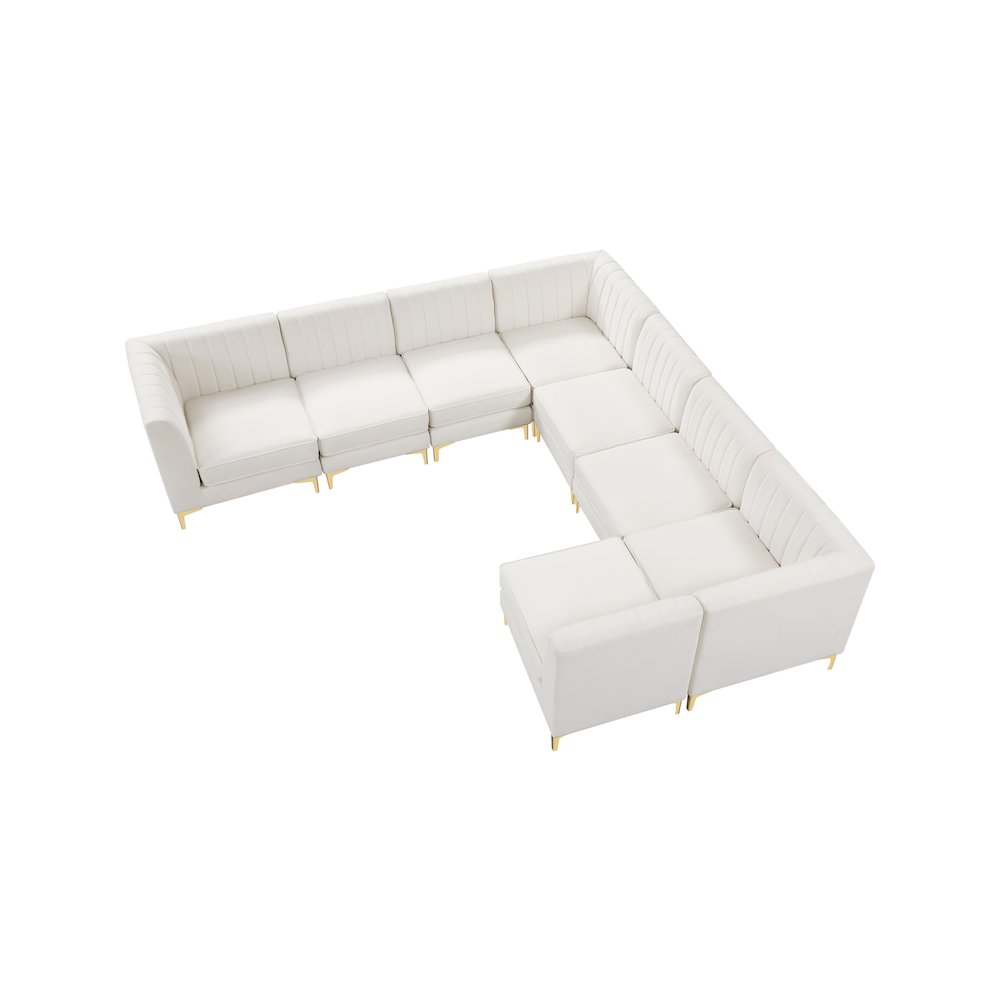 Alina Cream Velvet Modular Sectional
