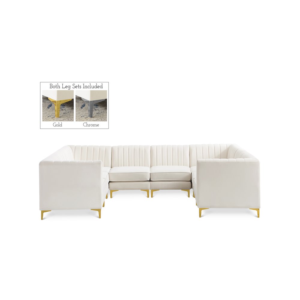 Alina Cream Velvet Modular Sectional