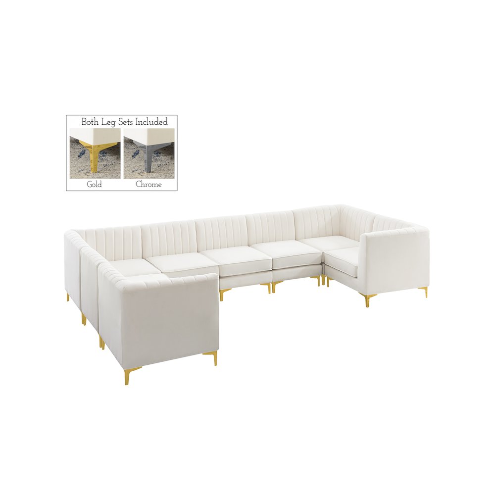 Alina Cream Velvet Modular Sectional