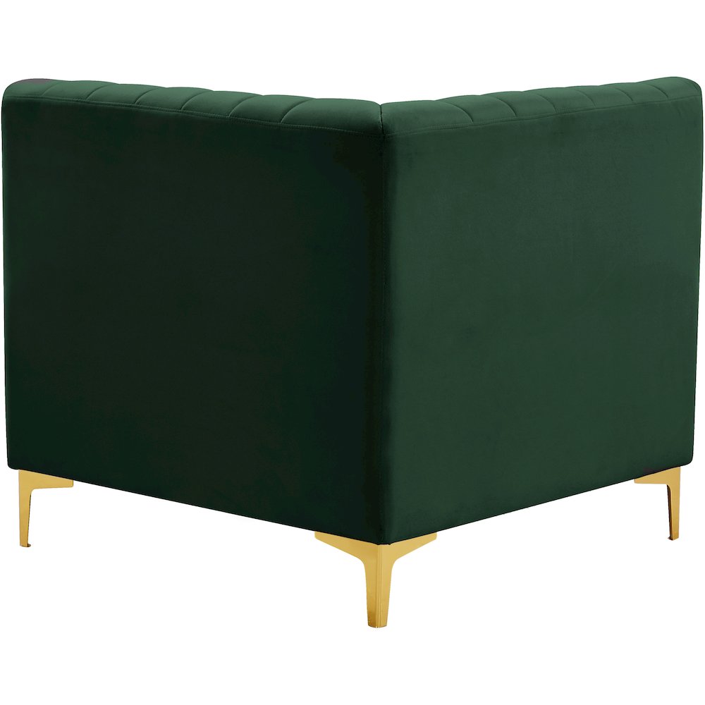 Alina Green Velvet Corner Chair