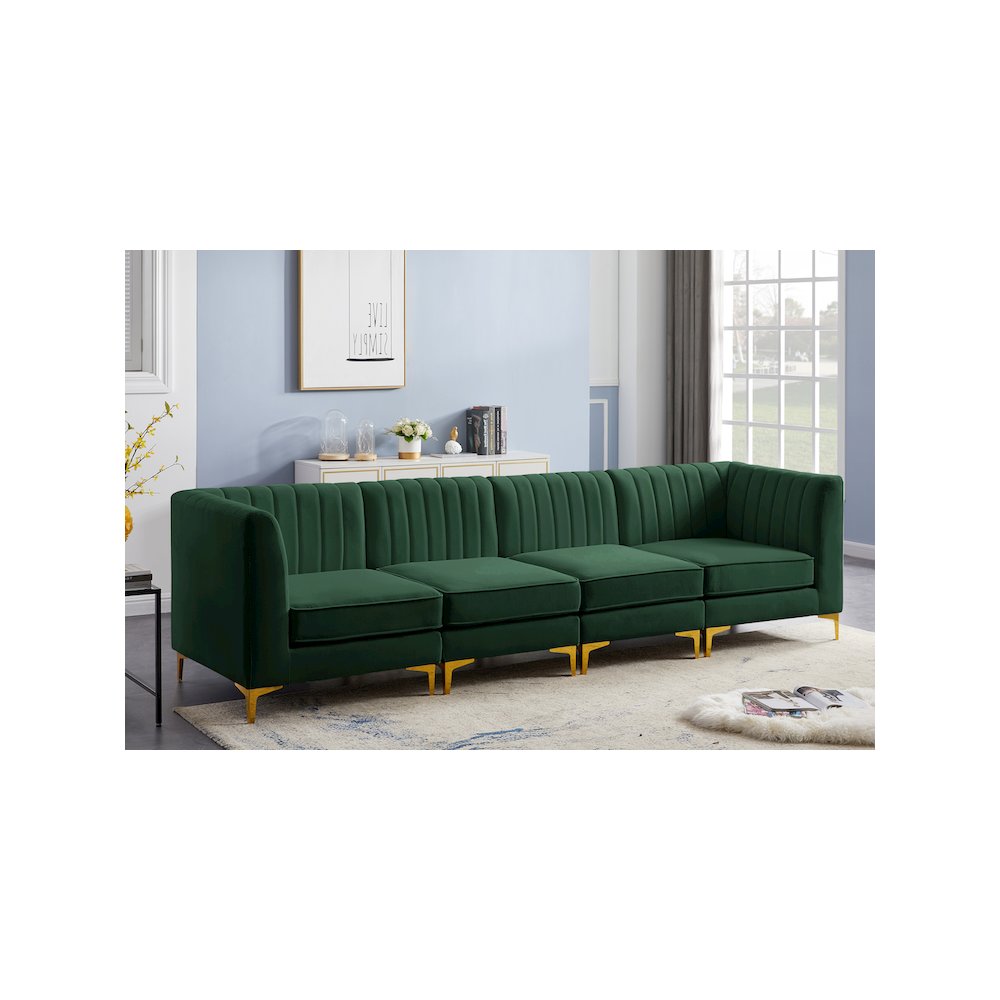 Alina Green Velvet Modular Sofa