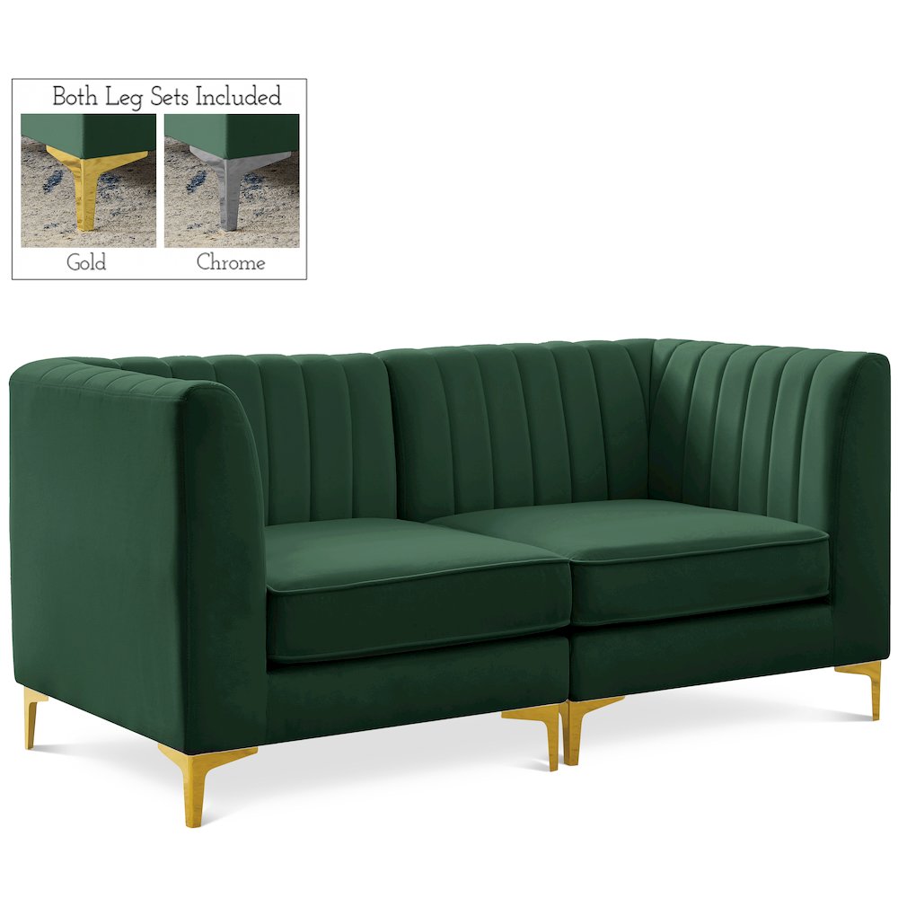 Alina Green Velvet Modular Sofa