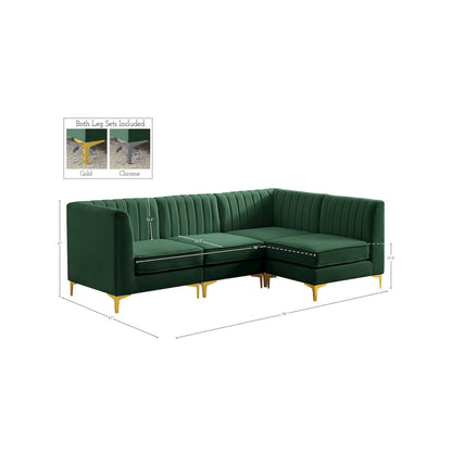 Alina Green Velvet Modular Sectional