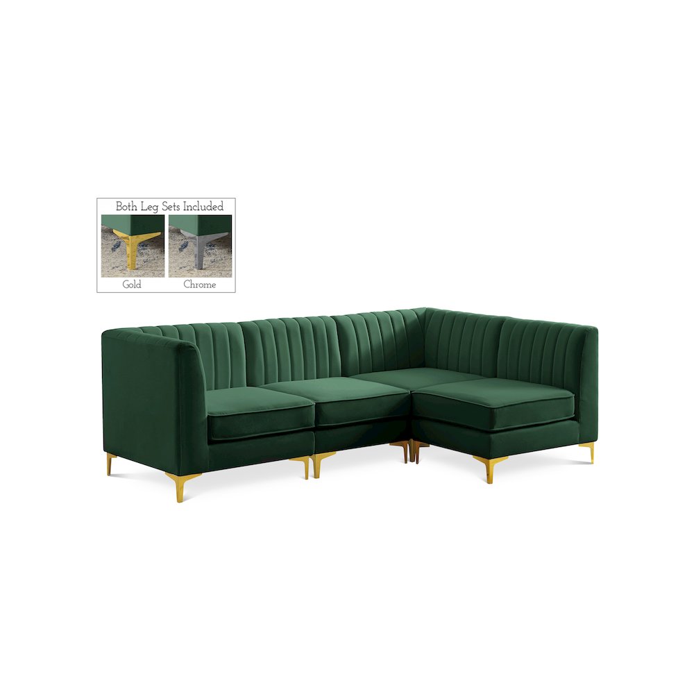 Alina Green Velvet Modular Sectional