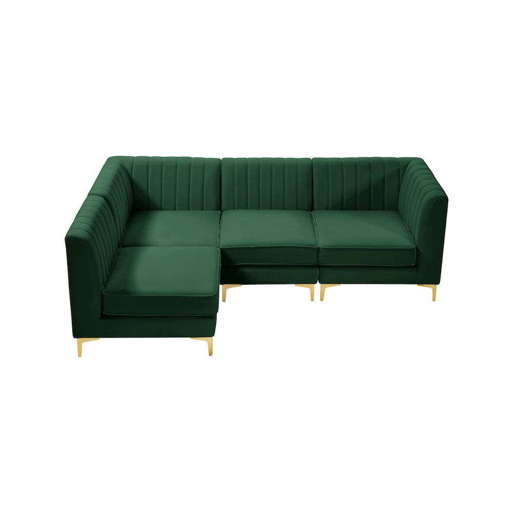 Alina Green Velvet Modular Sectional