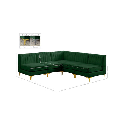 Alina Green Velvet Modular Sectional