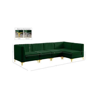Alina Green Velvet Modular Sectional