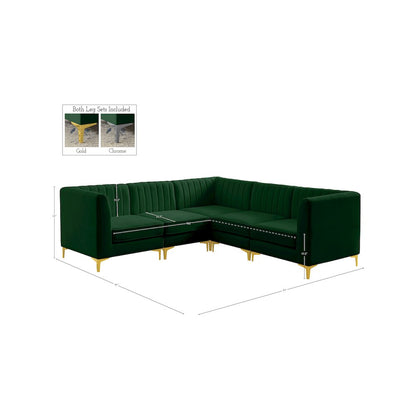 Alina Green Velvet Modular Sectional
