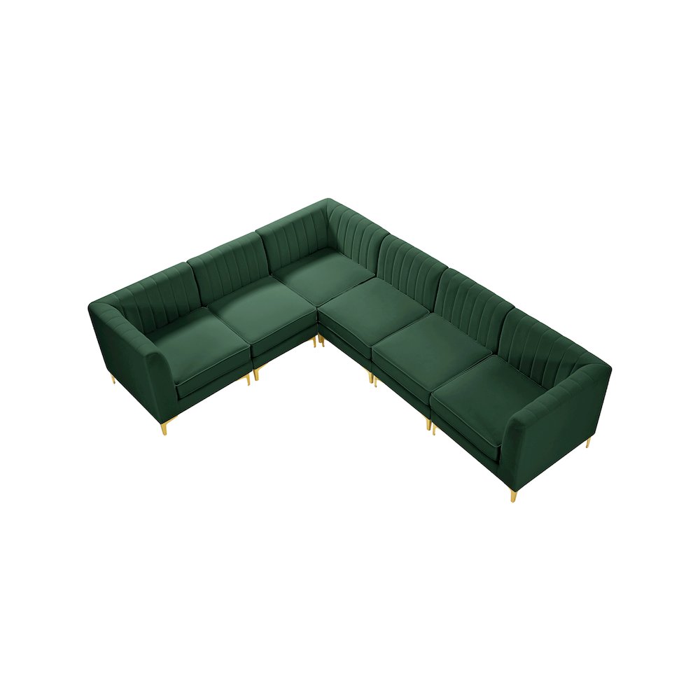 Alina Green Velvet Modular Sectional