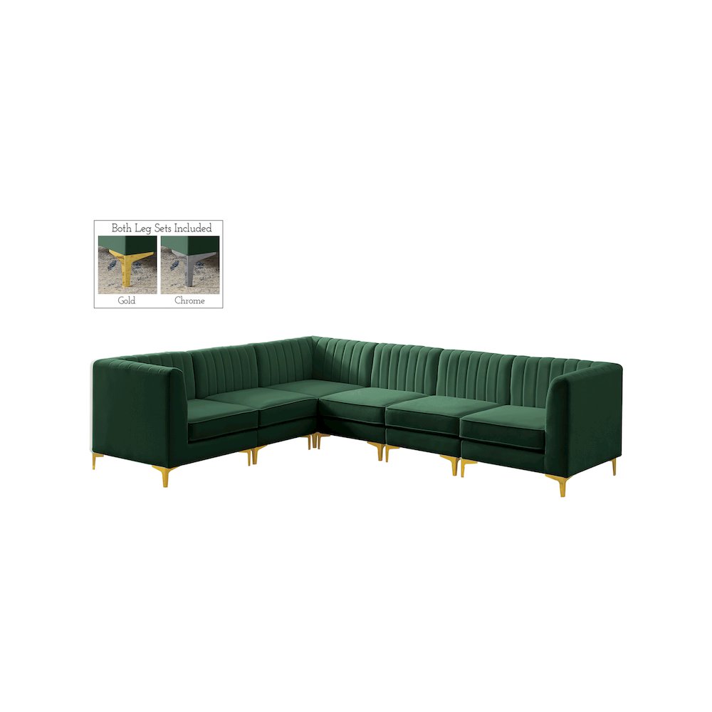 Alina Green Velvet Modular Sectional