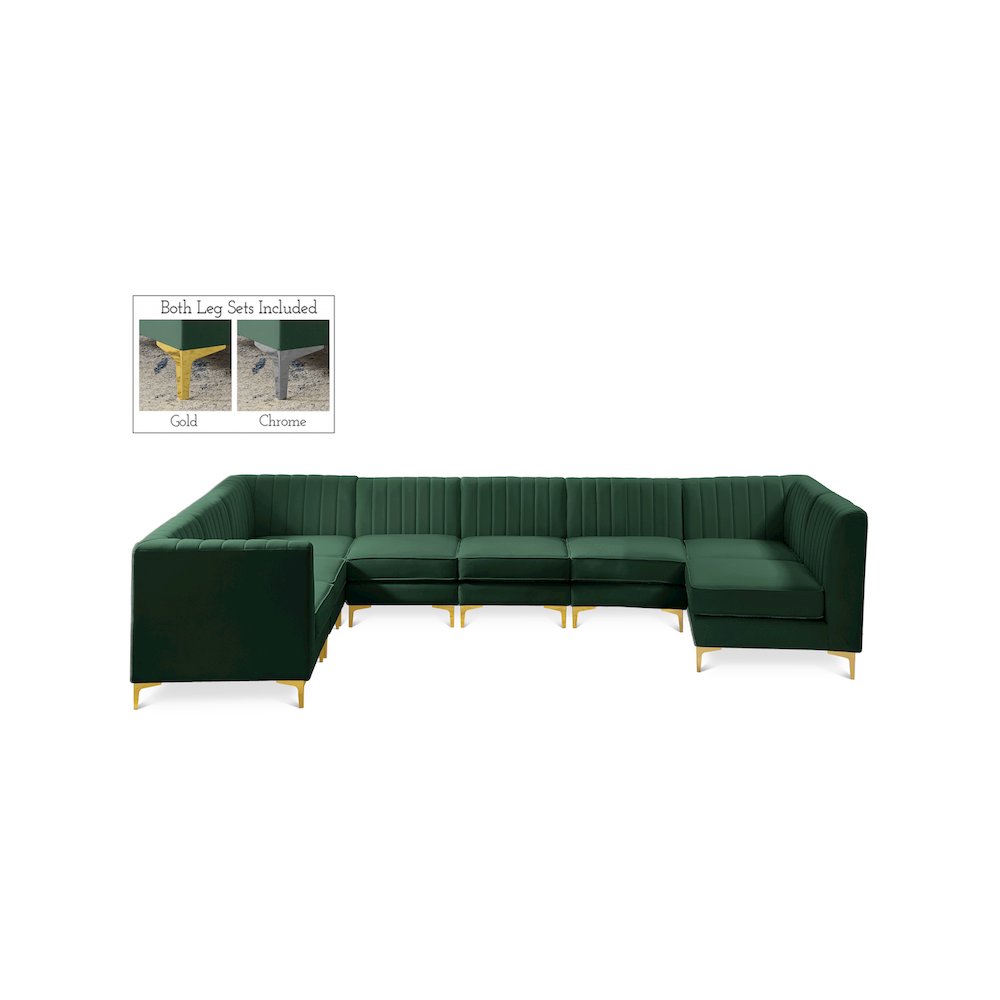 Alina Green Velvet Modular Sectional