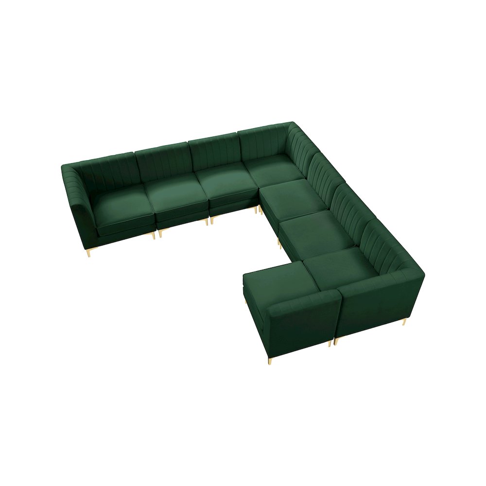 Alina Green Velvet Modular Sectional
