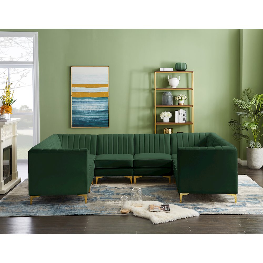 Alina Green Velvet Modular Sectional