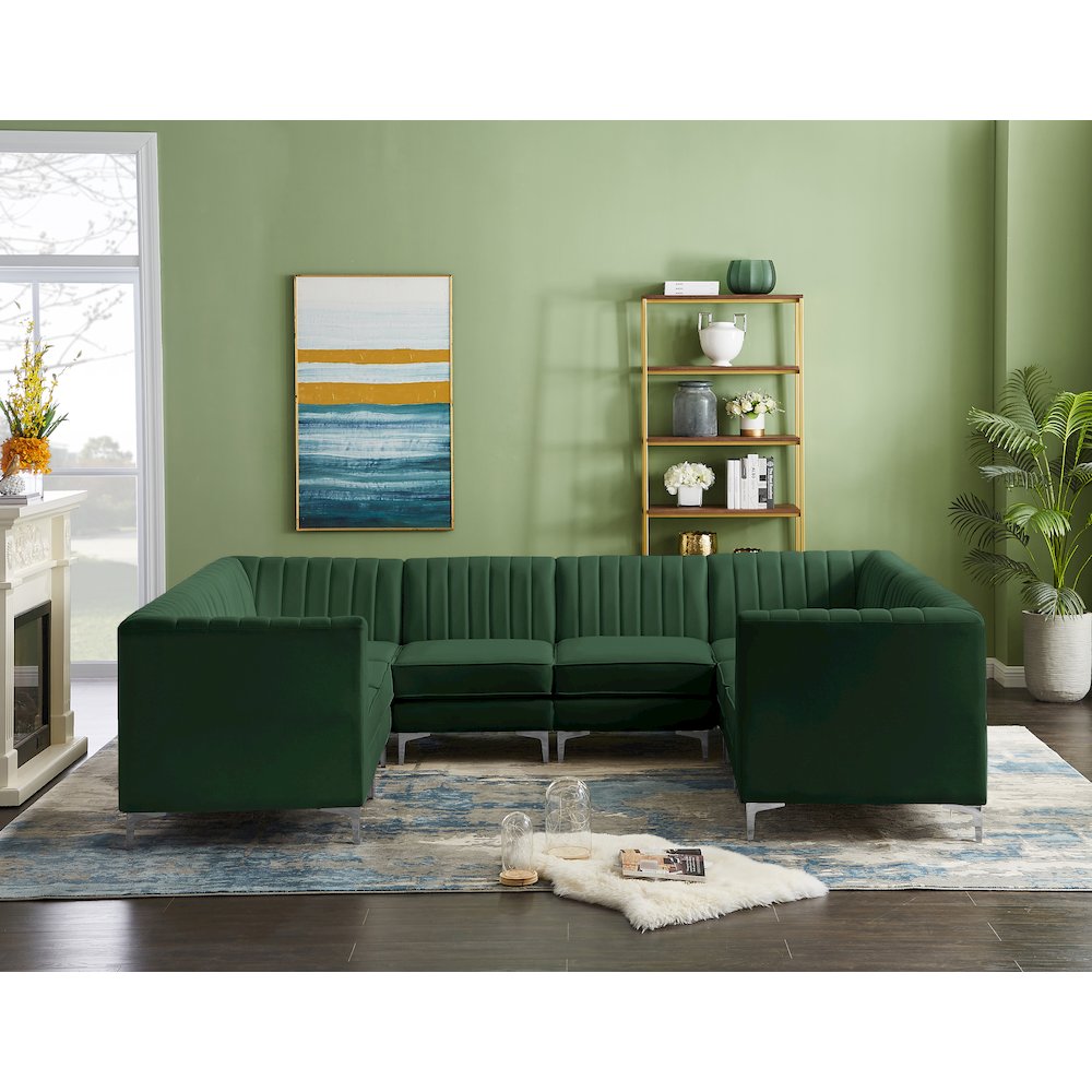 Alina Green Velvet Modular Sectional