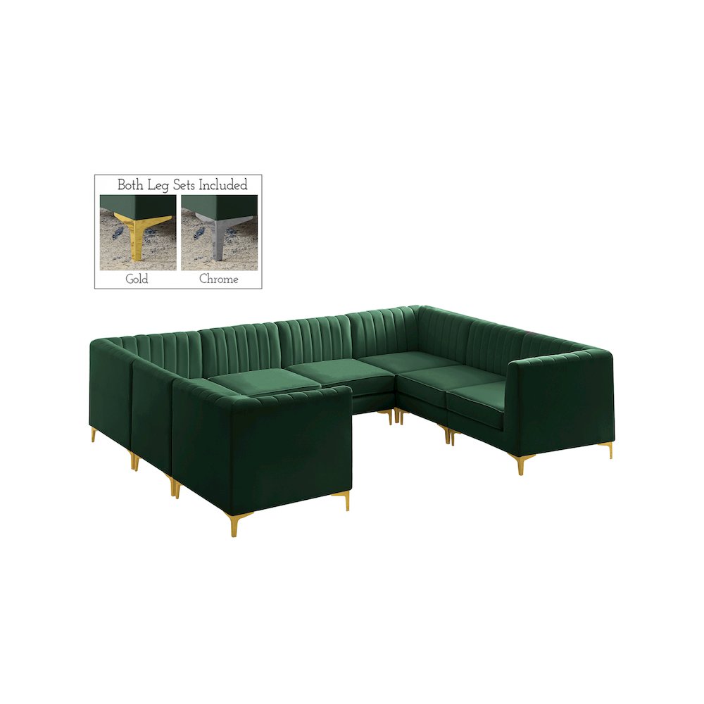Alina Green Velvet Modular Sectional