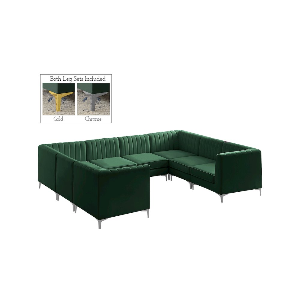 Alina Green Velvet Modular Sectional