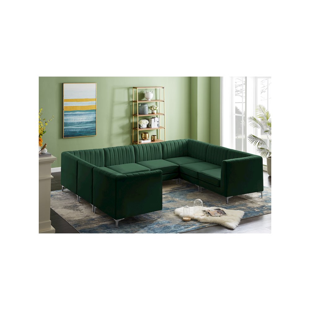 Alina Green Velvet Modular Sectional