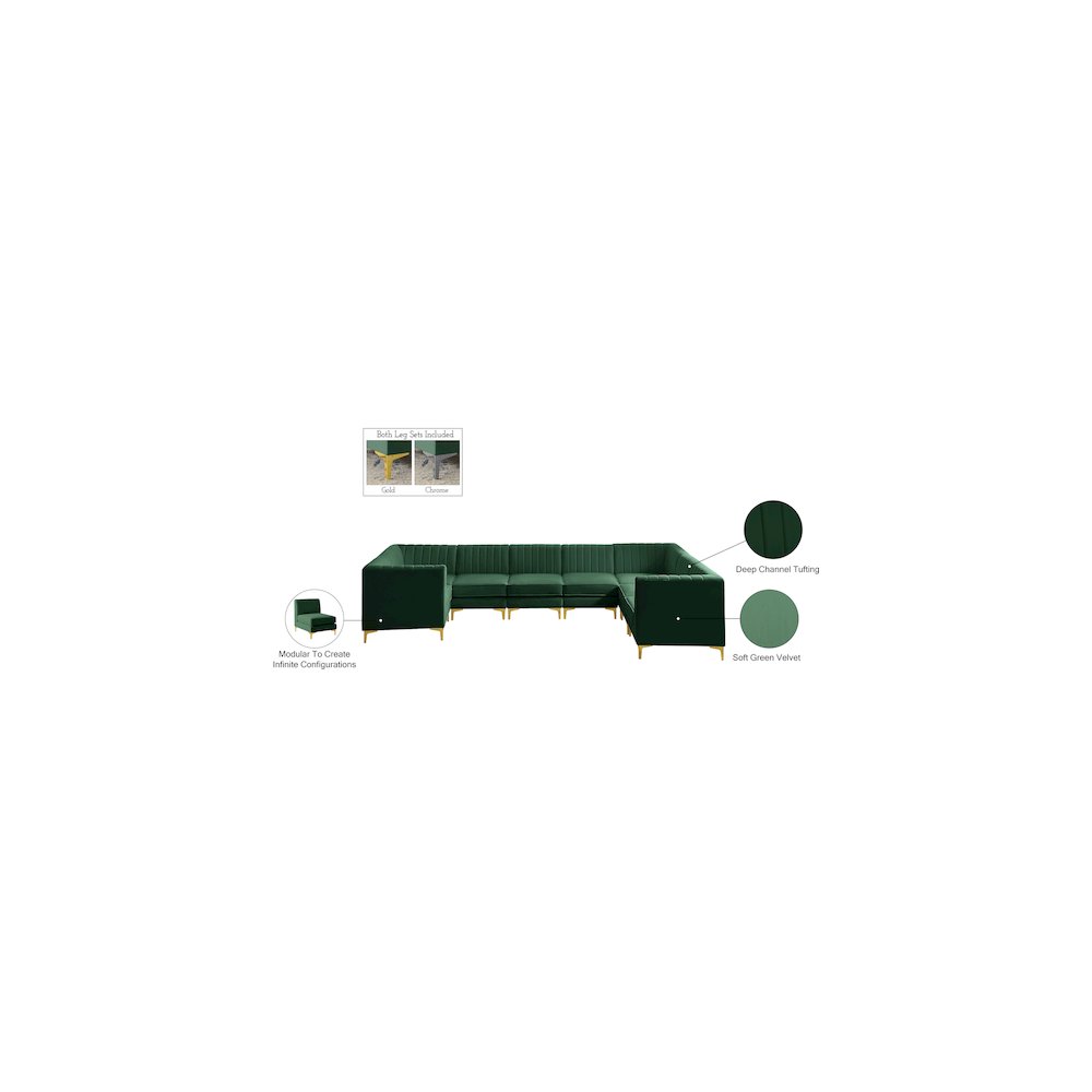 Alina Green Velvet Modular Sectional
