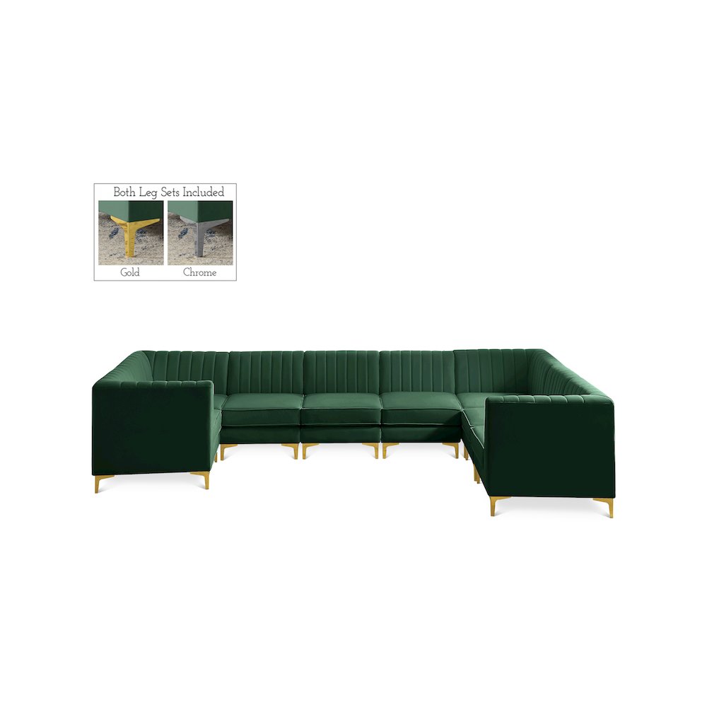 Alina Green Velvet Modular Sectional