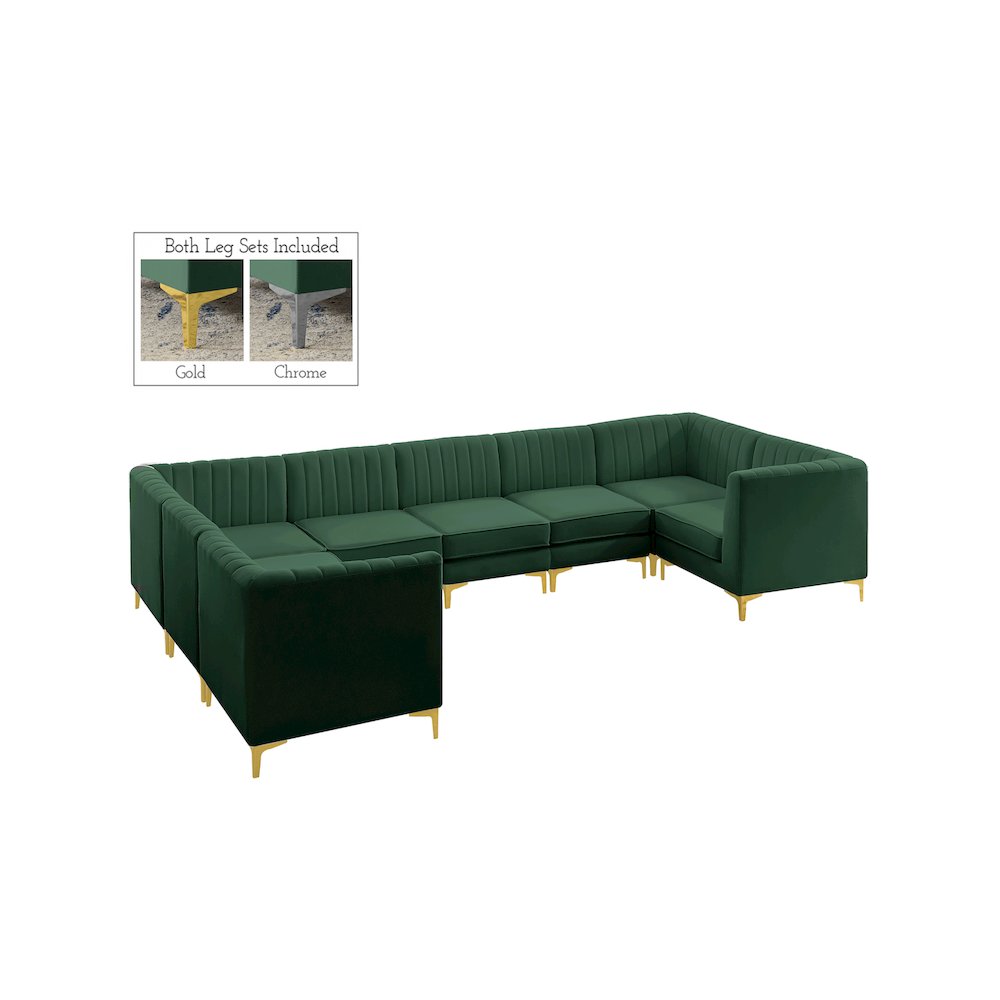 Alina Green Velvet Modular Sectional