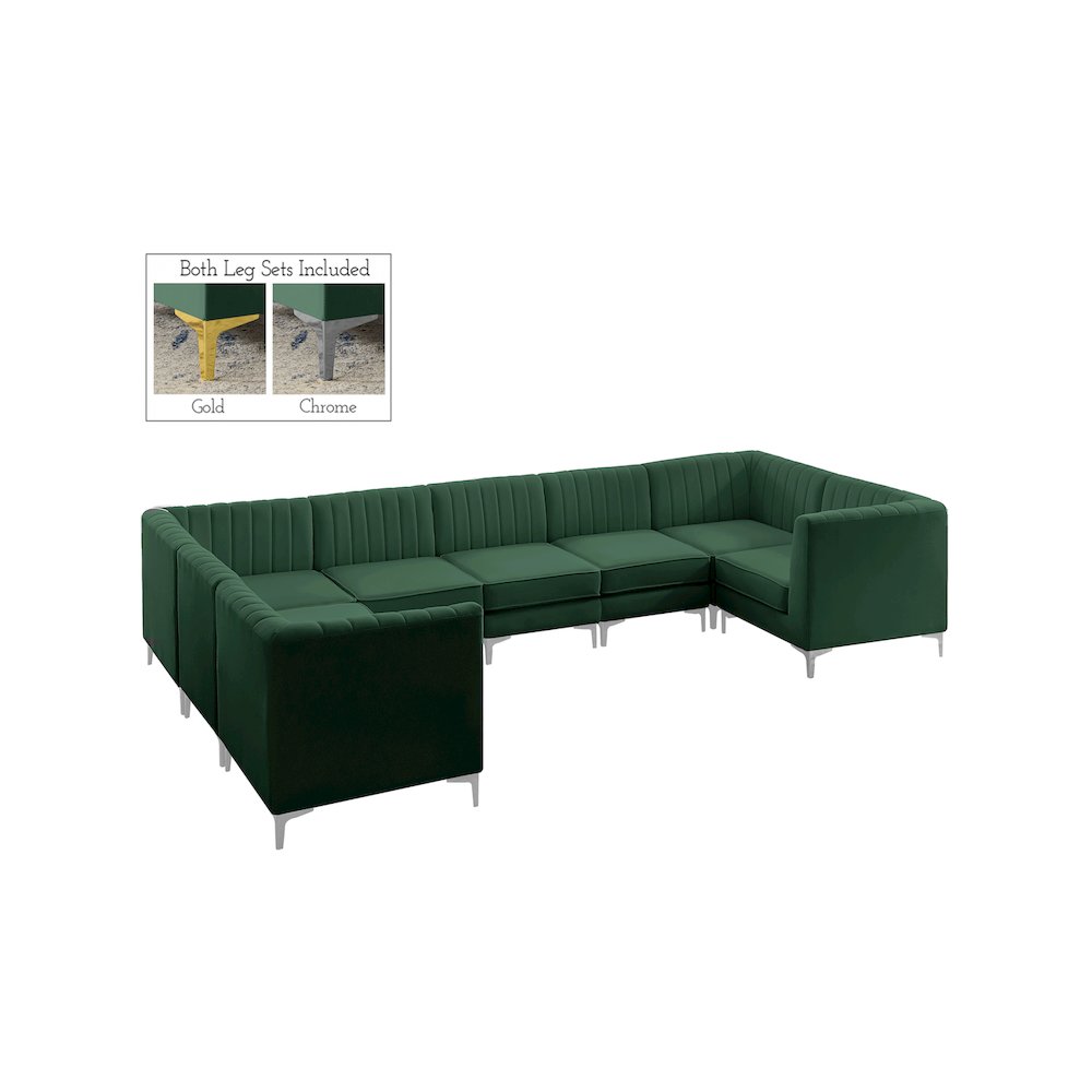Alina Green Velvet Modular Sectional