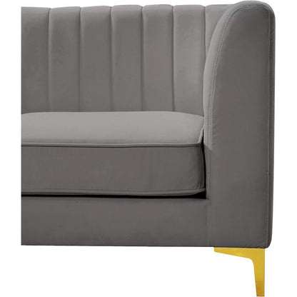 Alina Grey Velvet Armless Chair