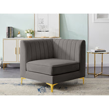 Alina Grey Velvet Corner Chair