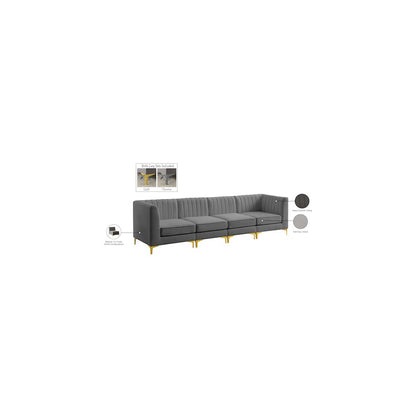 Alina Grey Velvet Modular Sofa