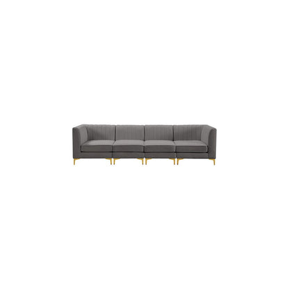 Alina Grey Velvet Modular Sofa