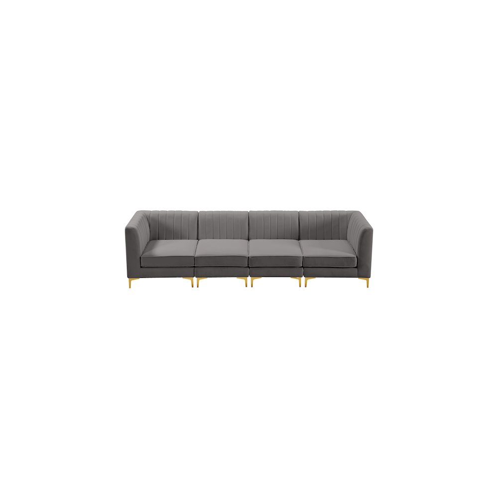 Alina Grey Velvet Modular Sofa