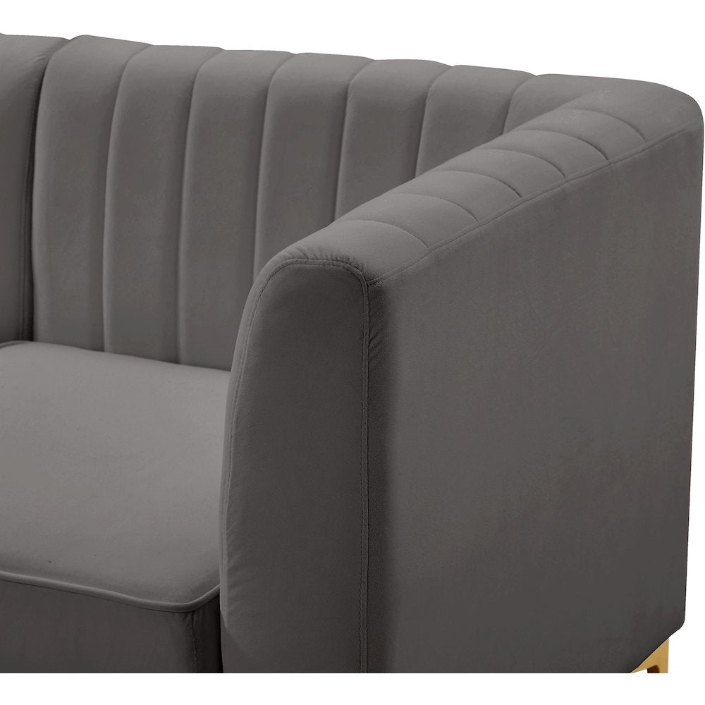 Alina Grey Velvet Modular Sofa