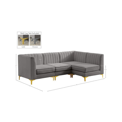 Alina Grey Velvet Modular Sectional
