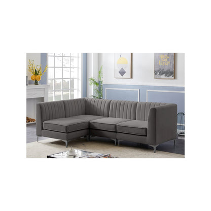 Alina Grey Velvet Modular Sectional