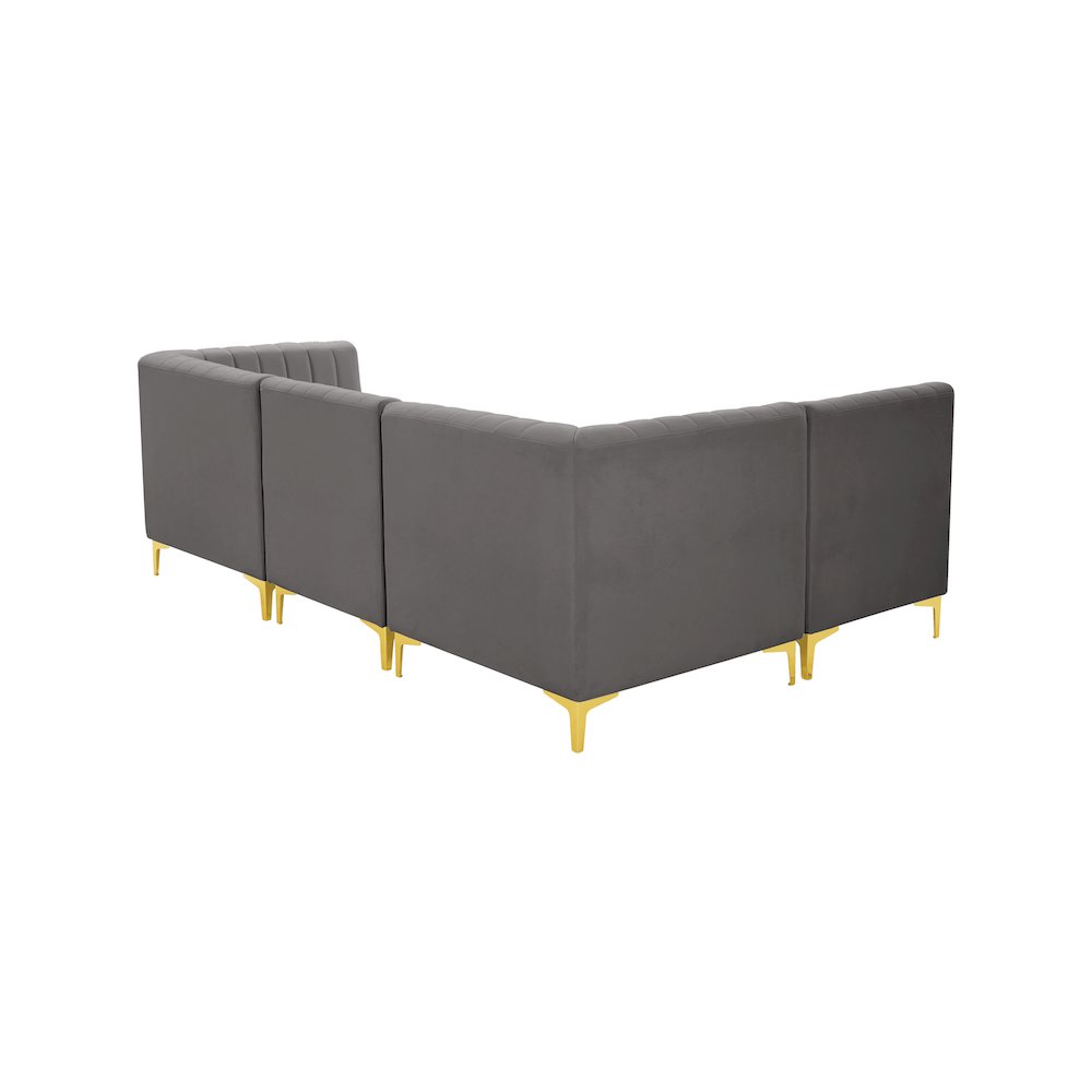 Alina Grey Velvet Modular Sectional