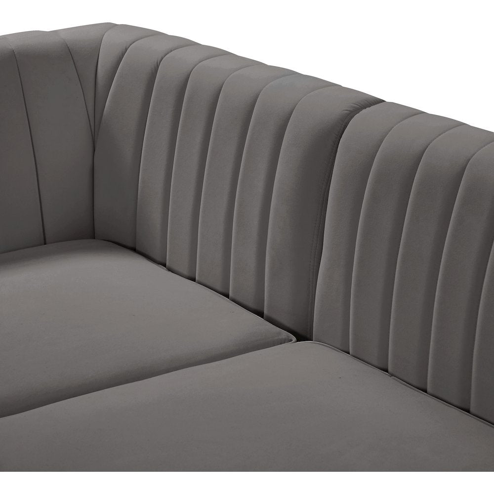 Alina Grey Velvet Modular Sectional