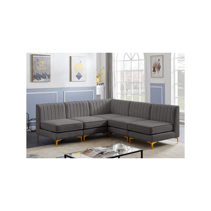 Alina Grey Velvet Modular Sectional