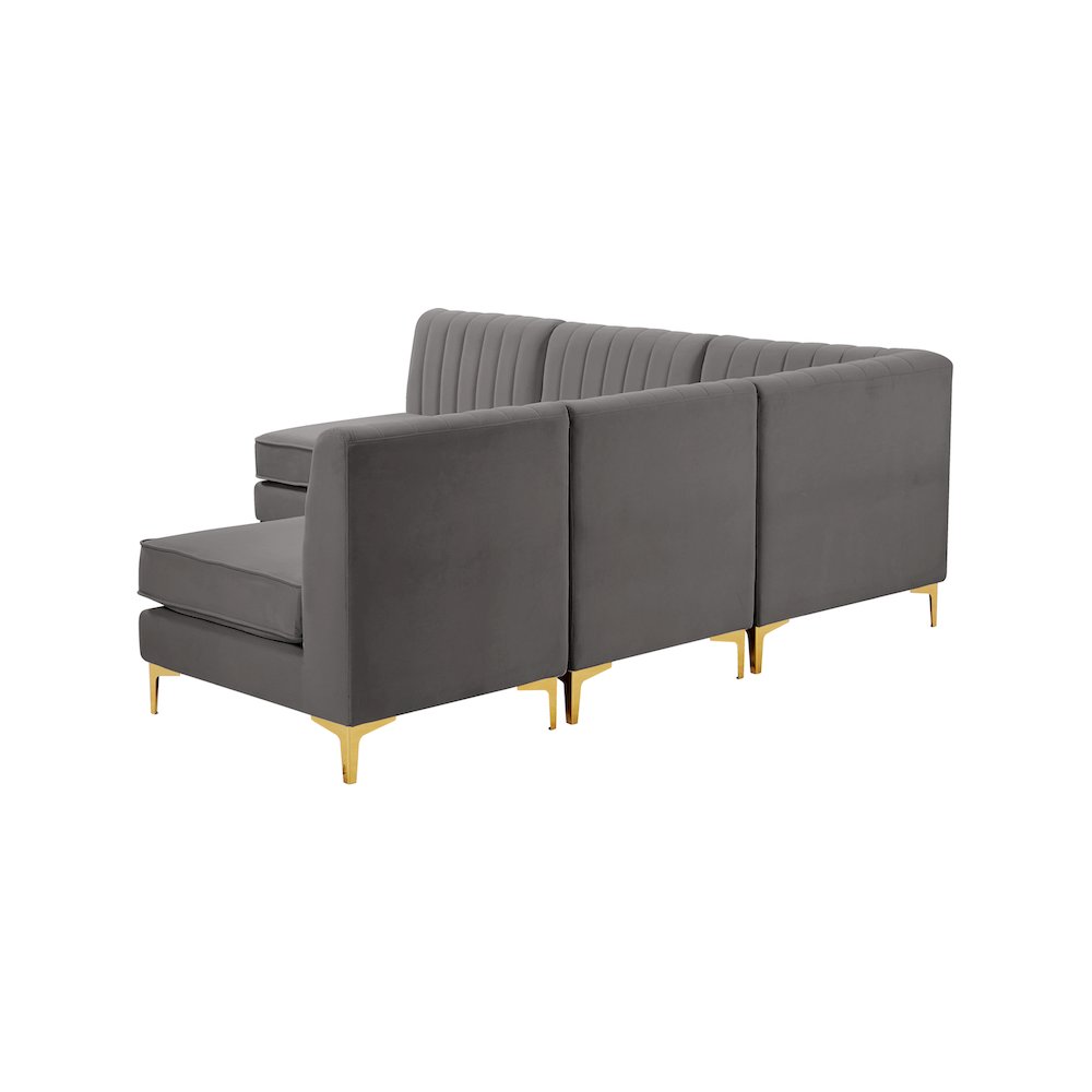 Alina Grey Velvet Modular Sectional