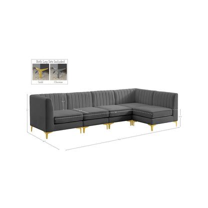 Alina Grey Velvet Modular Sectional