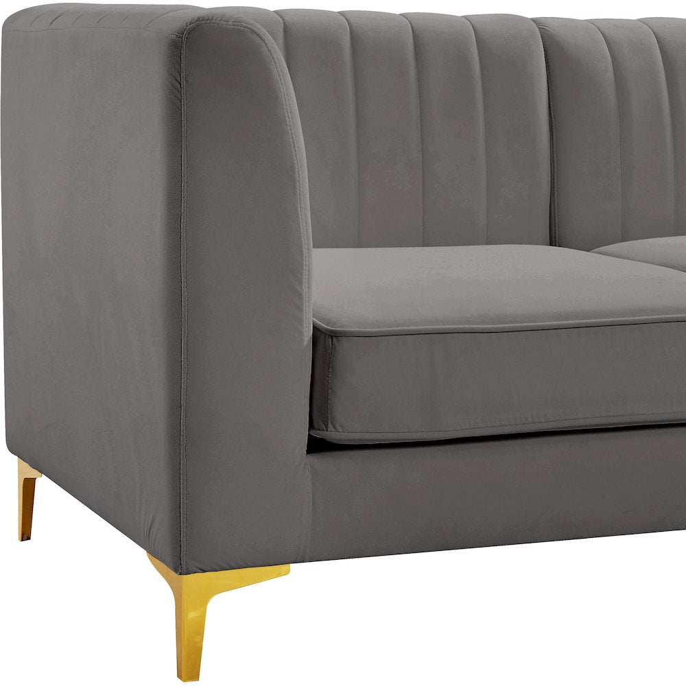 Alina Grey Velvet Modular Sectional