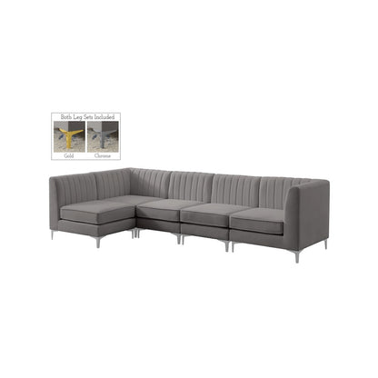 Alina Grey Velvet Modular Sectional