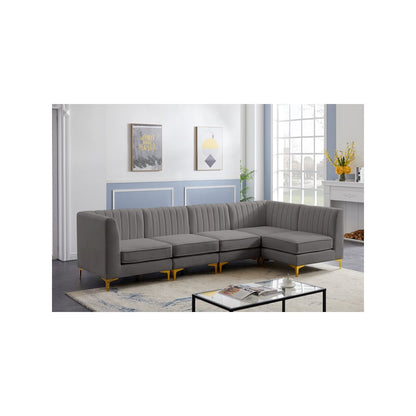 Alina Grey Velvet Modular Sectional