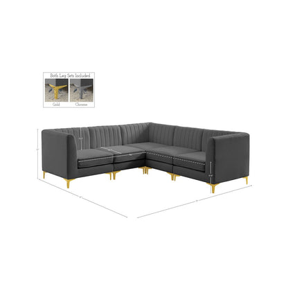 Alina Grey Velvet Modular Sectional