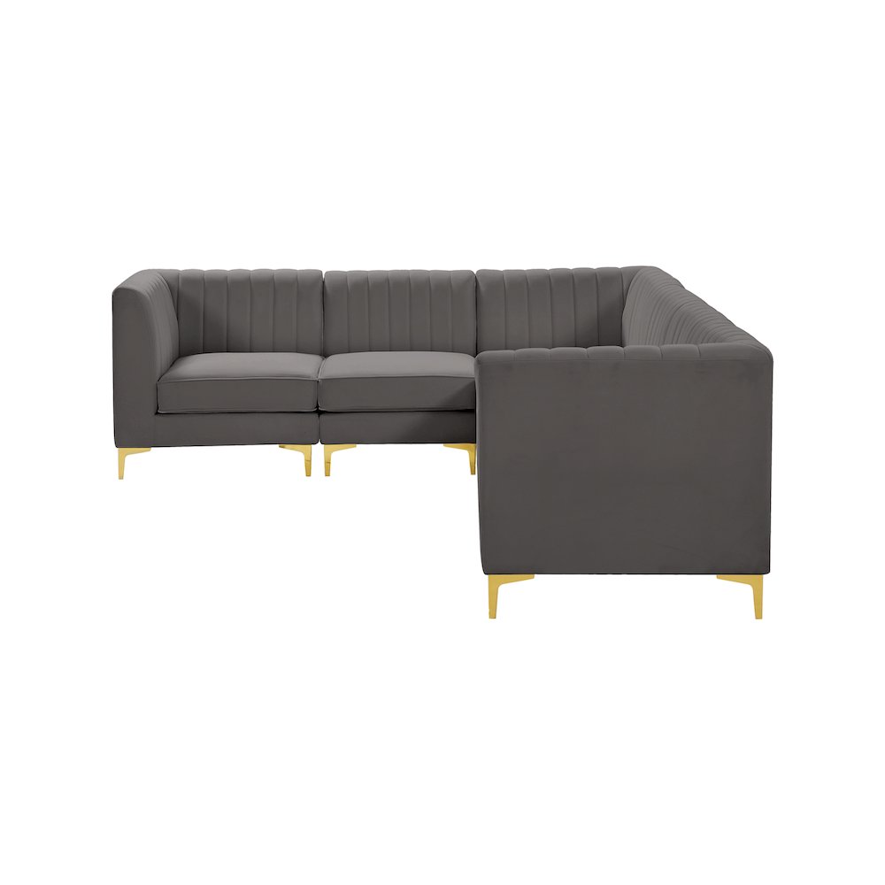 Alina Grey Velvet Modular Sectional