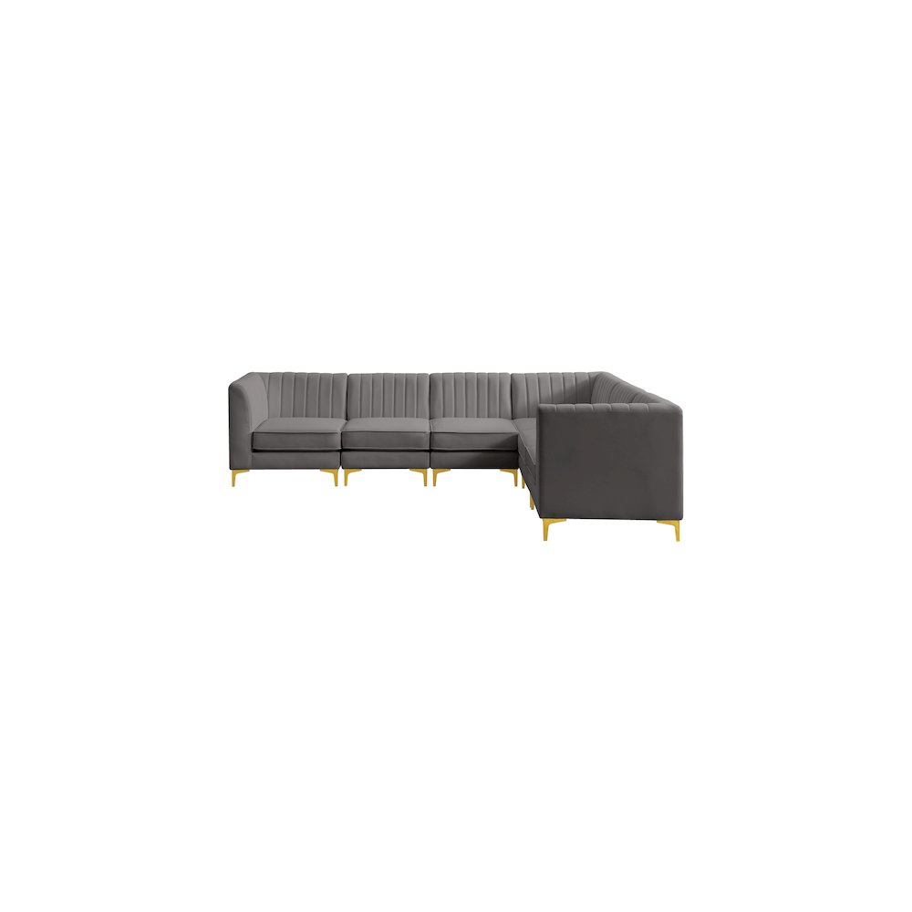 Alina Grey Velvet Modular Sectional