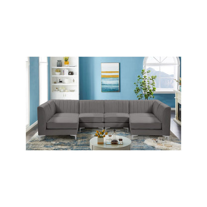 Alina Grey Velvet Modular Sectional